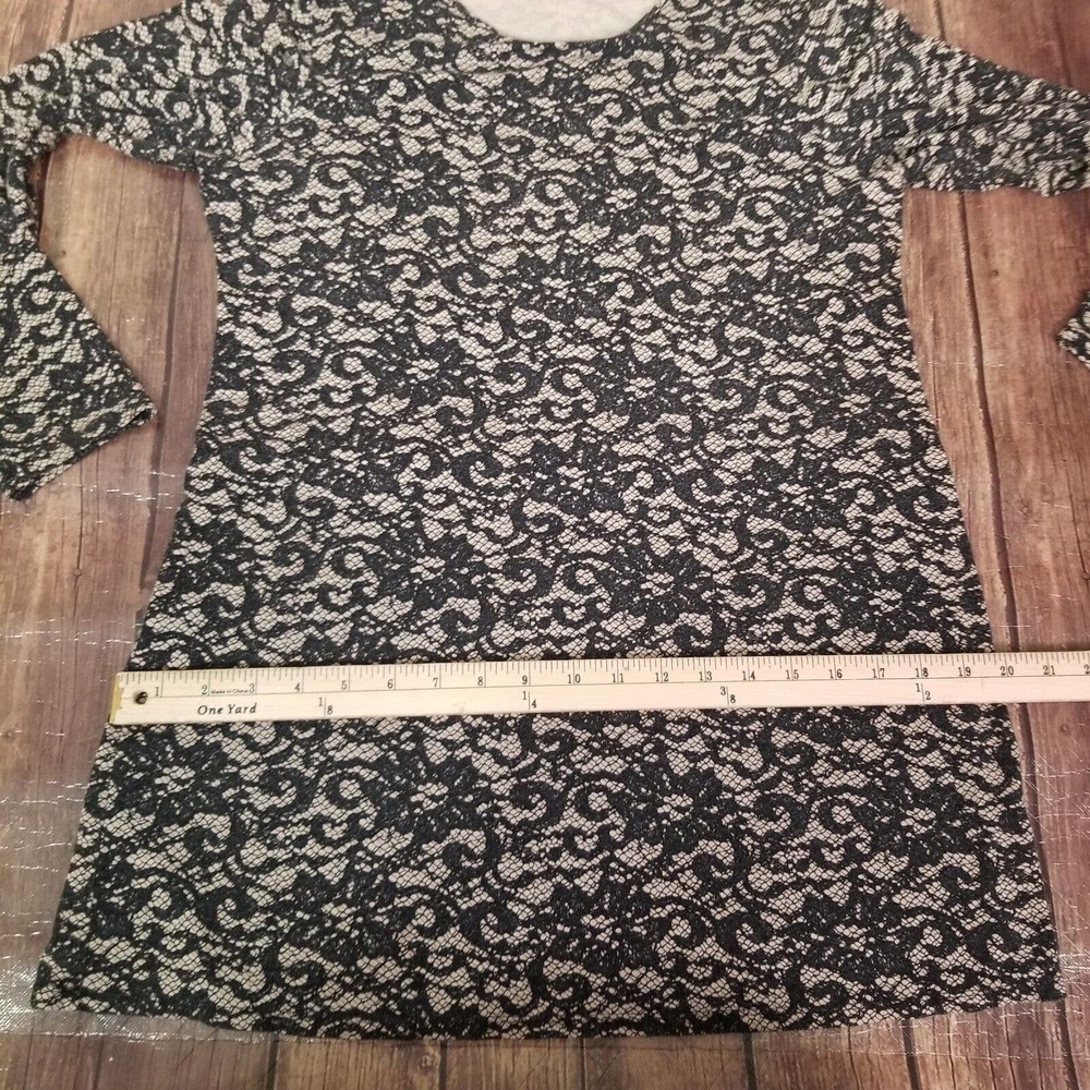 J. Jill Womens Shirt Black Size M Medium Petite Long Sleeve Faux Texture - Picture 4 of 12